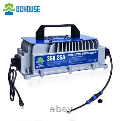 Chargeur intelligent de batterie lithium LiFePO4 25A 36V pour chariot de golf, moteur de traîneau et chariot élévateur Chargeur intelligent de batterie lithium LiFePO4 25A 36V pour chariot de golf, moteur de traîneau et chariot élévateur