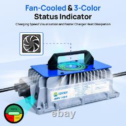 Chargeur intelligent de maintenance pour batterie lithium LiFePO4 de chariot de golf 18A 48V pour chariot élévateur