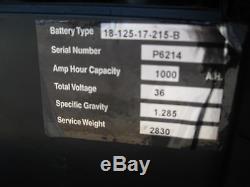 Chariot Industriel 36 Volts Batterie 18-125-17 1000 Amp Hour Excellent Cond