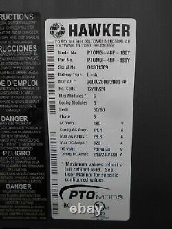 Hawker Ptom3 48f 180y 24/36/48 VDC 480 Vac Pto Mod3 Chargeur De Batterie Industriel