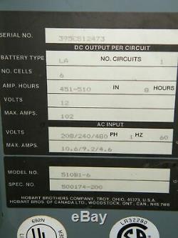 Hobart Accu-charge Chargeur De Batterie 510b1-6 Autolaveuse 12 Volts