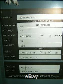 Hobart Chargeur De Batterie Pour Chariot Élévateur Accu-charge 600c3-12 510c3 24 Volts 12 Cellules