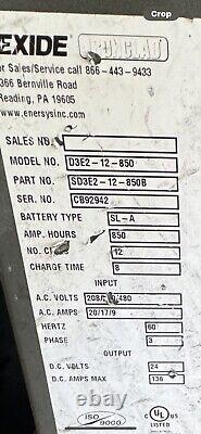 Lot de 2 chargeurs de batterie pour chariot élévateur Exide Depth 24VDC DE2 12-850 SDE2-12-850
