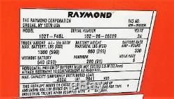 Nouveau Batterie Raymond 102t-f45l 44500lb Palette Électrique Jack Avec Chargeur Chariot Élévateur