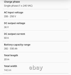 Nouveau chargeur de batterie de chariot élévateur 36 volts 60 ampères 240v monophasé