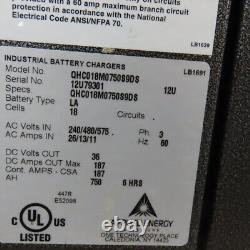QHC018M0750S9D Chargeur de batterie pour chariot élévateur Quarterhorse 36VDC 18 cellules avec égaliseur