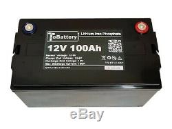Tobattery Lfp12100ap 12v 100ah Lifepo4 Batterie Pour Voiture De Golf, Chariot Électrique