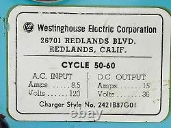 Westinghouse 2421b87g01 36v DC Chargeur 15a Bad Rectifier As Is / Pour Les Pièces